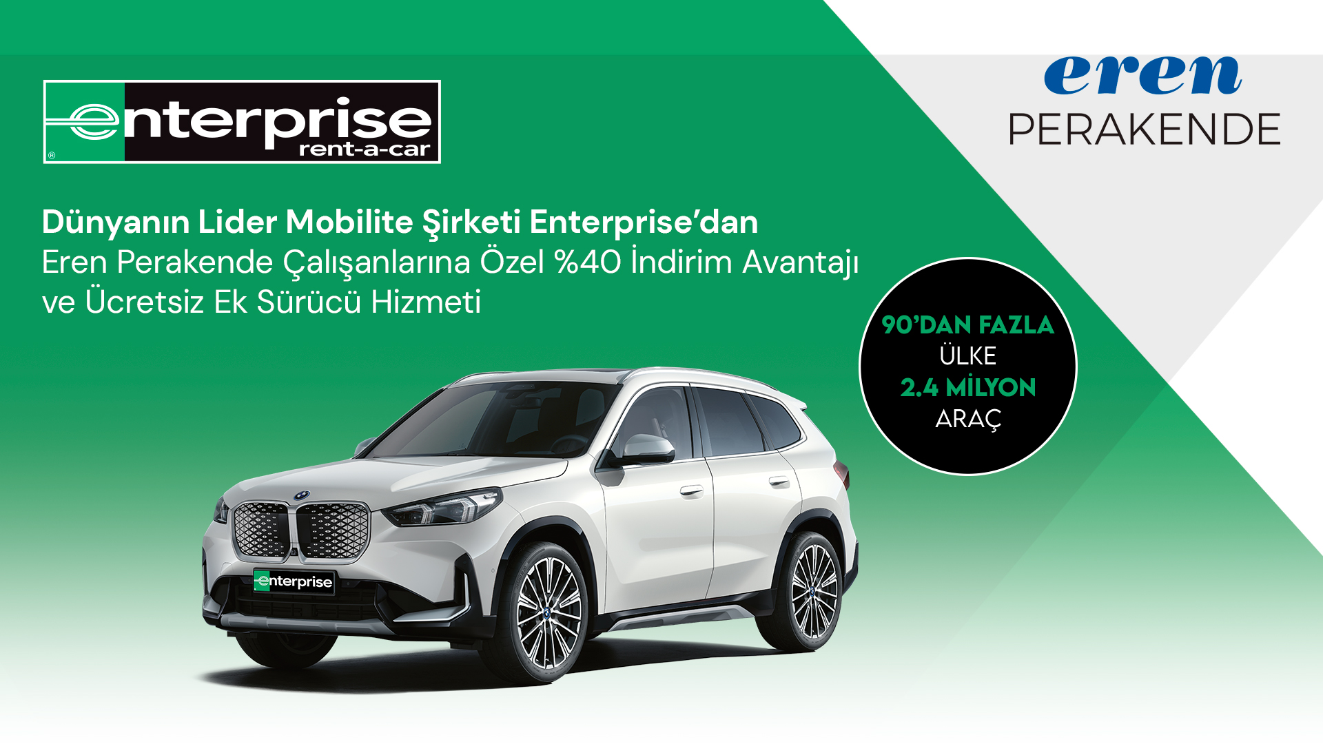 Enterprise'dan Eren Perakende çalışanlarına özel, çok avantajlı araçlar!