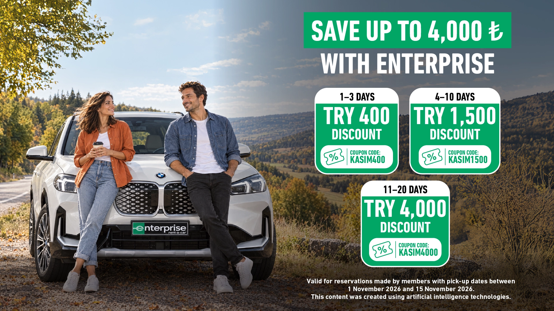 Up to 4,000 TL in Discounts at Enterprise!