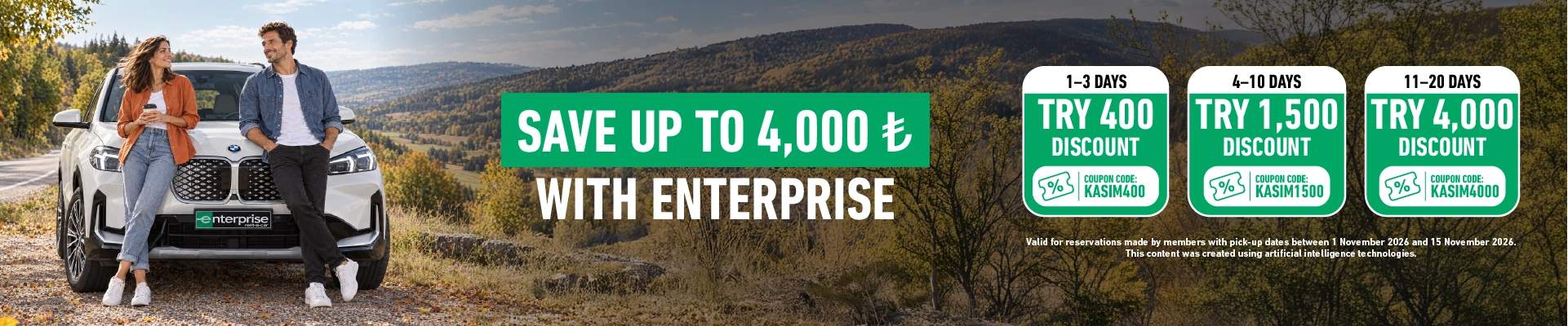 Up to 4,000 TL in Discounts at Enterprise!