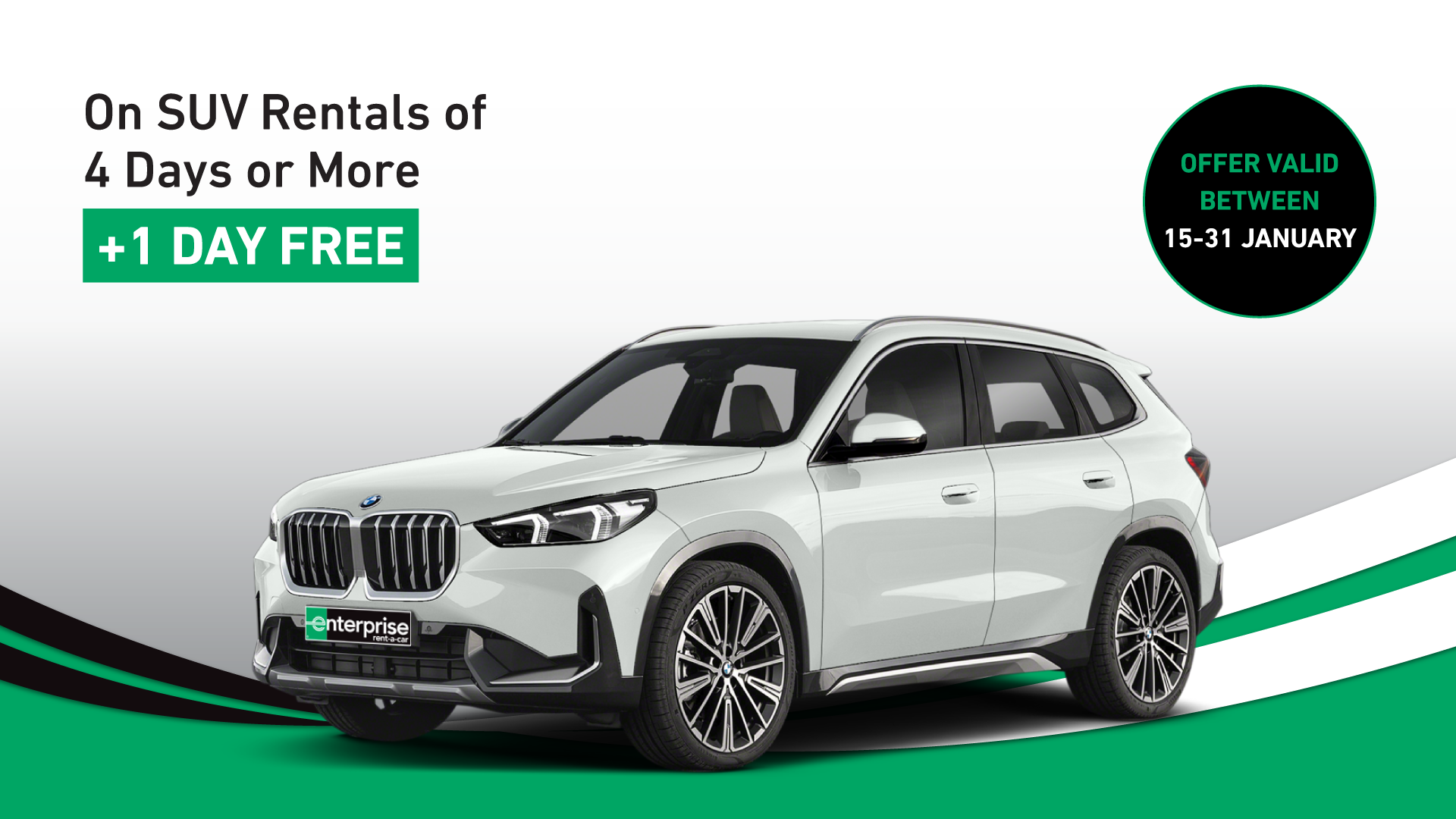 4 Days Free for Suv Vehicles and +1 Day Free for Rentals