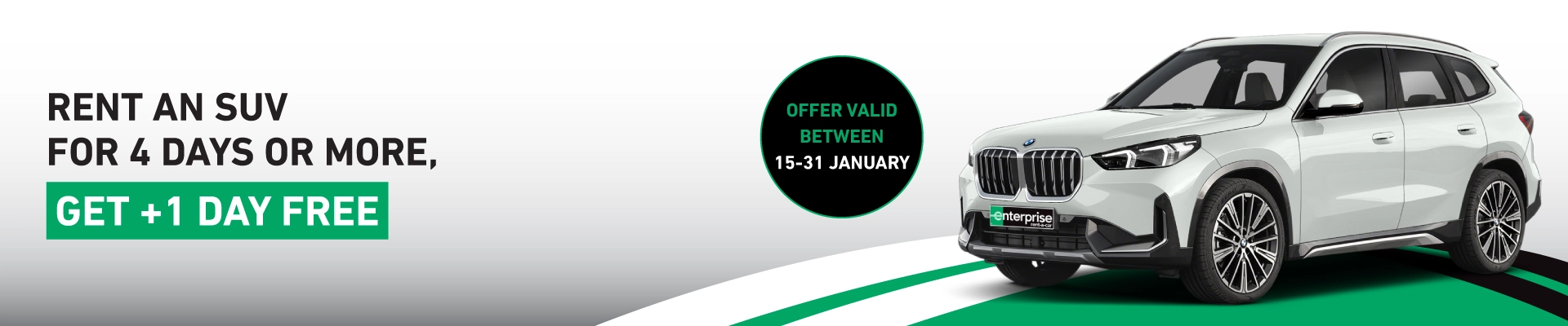 4 Days Free for Suv Vehicles and +1 Day Free for Rentals