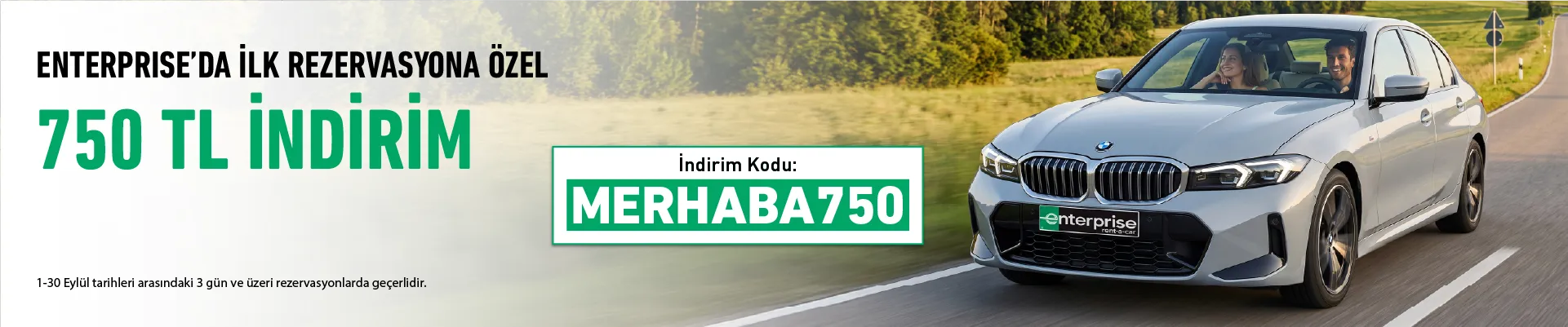 Enterprise'da İlk Rezervasyona Özel 750 TL İndirim