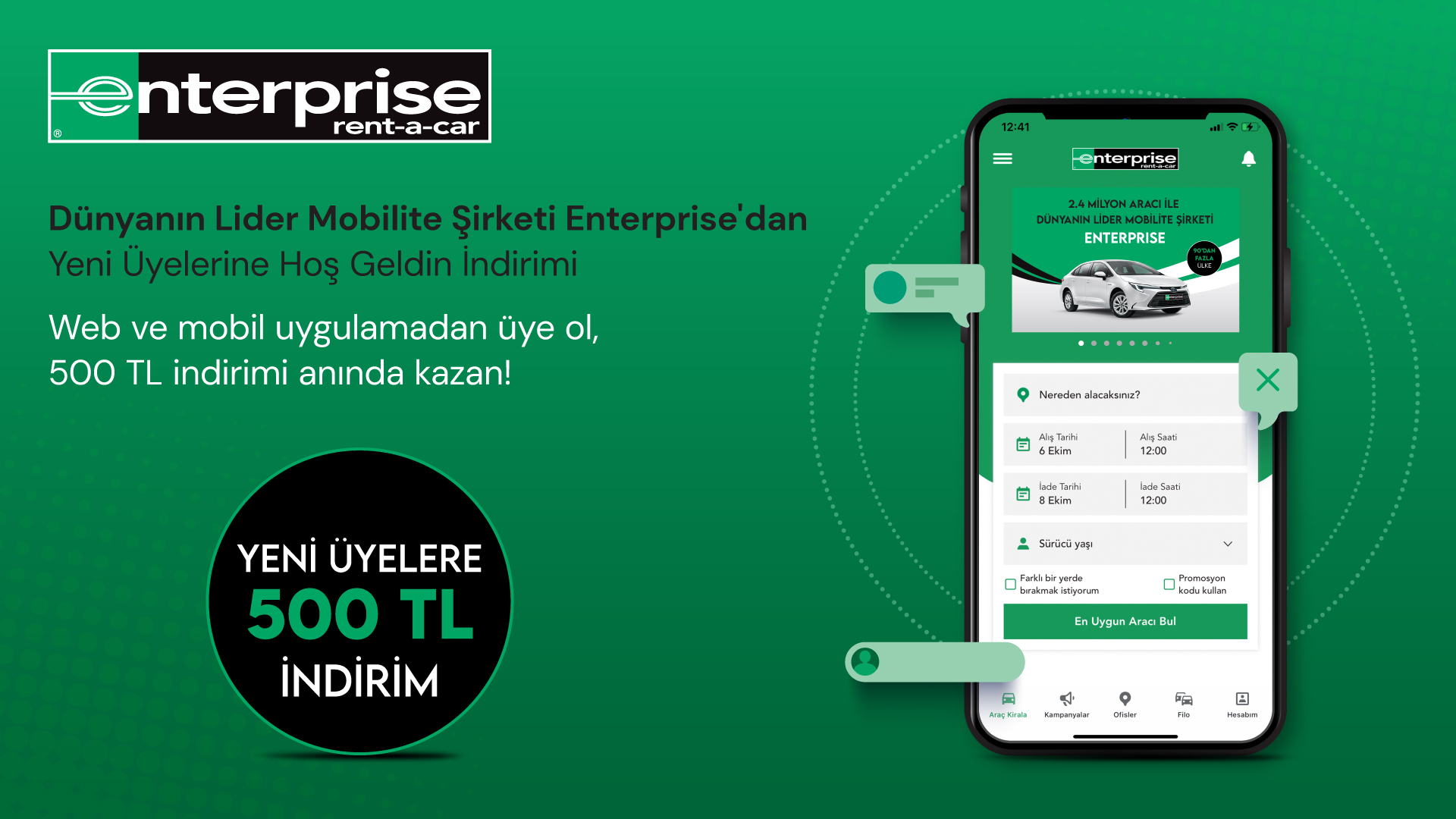 Yeni Üyelere 500 TL İndirim!