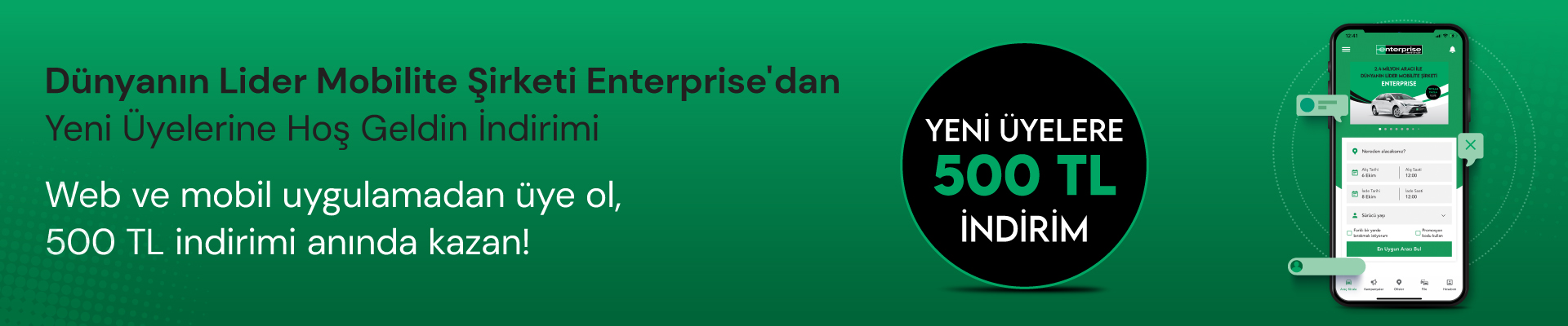 Yeni Üyelere 500 TL İndirim!